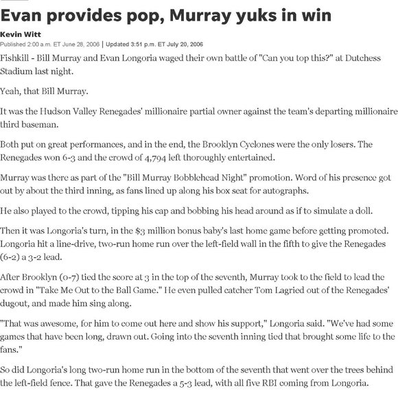 Bill Murray Autographed Grays Harbor Loggers Goldklang Group Bobble Head Figure - Picture 16 of 16